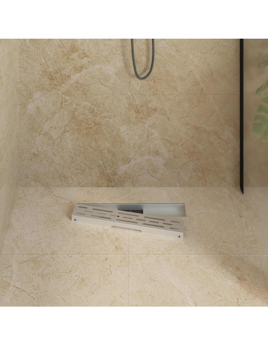 Drenaggio doccia con design a striscia Argento 50 cm