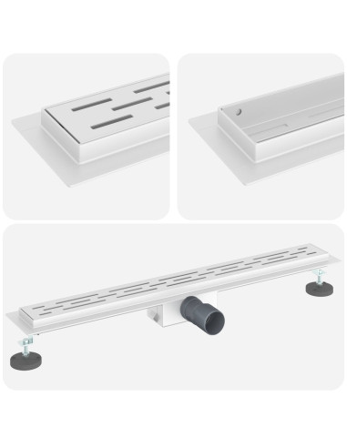 Drenaggio doccia con design a striscia Argento 70 cm