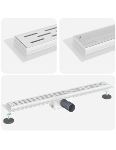 Drenaggio doccia con design a striscia Argento 80 cm 2