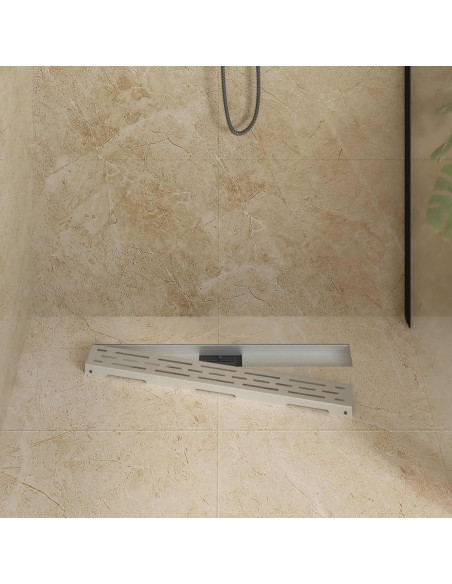 Drenaggio doccia con design a striscia Argento 80 cm