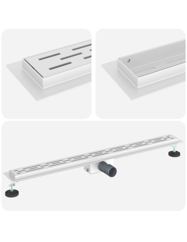 Drenaggio doccia con design a striscia Argento 90 cm