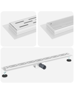 Drenaggio doccia con design a striscia Argento 100 cm 2