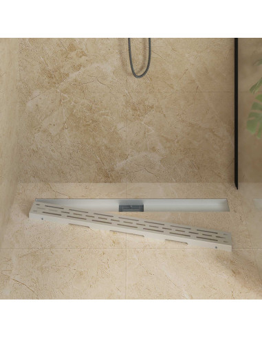 Drenaggio doccia con design a striscia Argento 100 cm