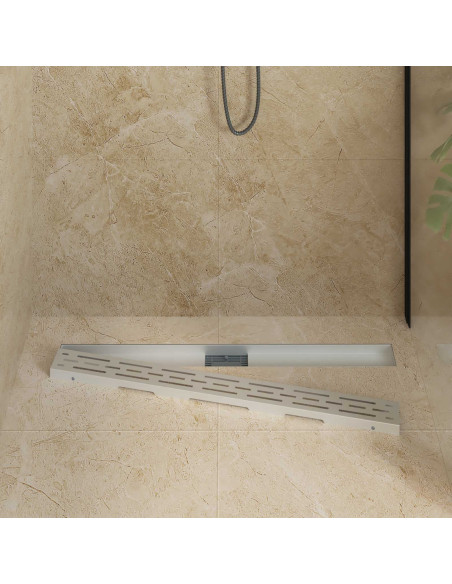 Drenaggio doccia con design a striscia Argento 100 cm