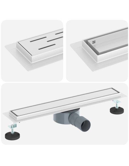 Scarico doccia 2-in-1 con sifone a 360° Argento