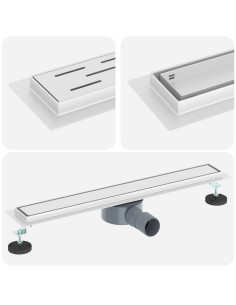 Scarico doccia 2-in-1 con sifone a 360° Argento 60 cm 2