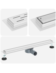 Scarico doccia 2-in-1 con sifone a 360° Argento 70 cm 2