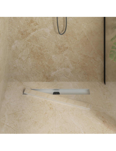 Scarico doccia 2-in-1 con sifone a 360° Argento 70 cm