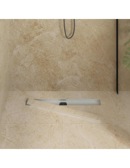 Scarico doccia 2-in-1 con sifone a 360° Argento 70 cm