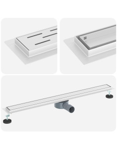 Scarico doccia 2-in-1 con sifone a 360° Argento 90 cm 2