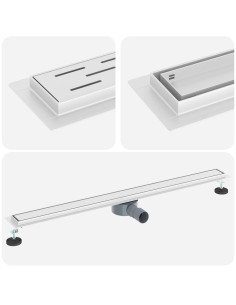 Scarico doccia 2-in-1 con sifone a 360° Argento 100 cm 2