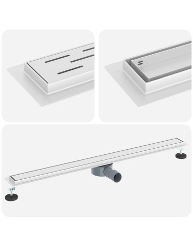 Scarico doccia 2-in-1 con sifone a 360° Argento 100 cm