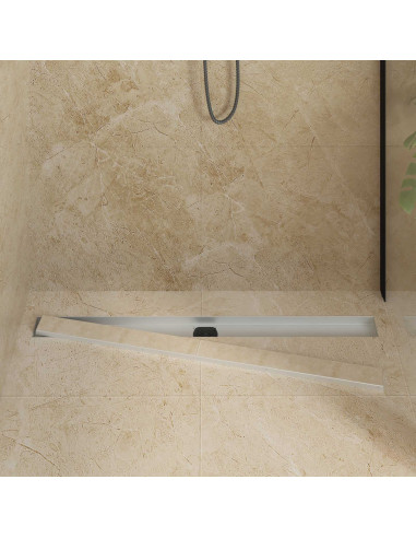 Scarico doccia 2-in-1 con sifone a 360° Argento 100 cm