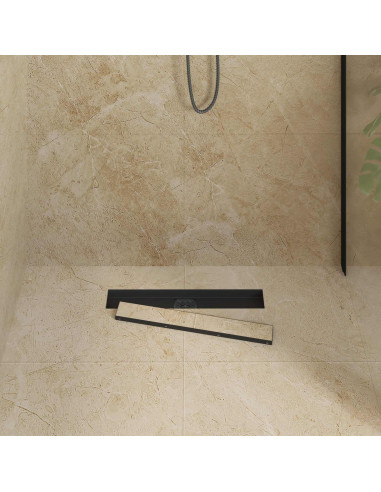 Scarico doccia 2-in-1 con sifone a 360° Nero 50 cm