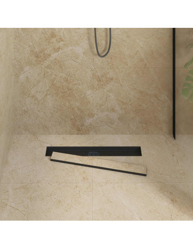 Scarico doccia 2-in-1 con sifone a 360° Nero 60 cm