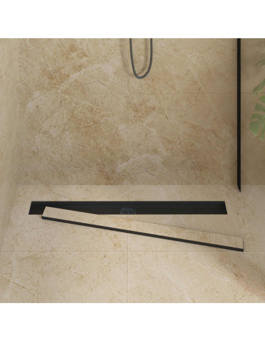 Scarico doccia 2-in-1 con sifone a 360° Nero 90 cm