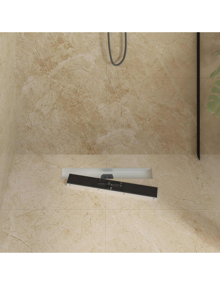 Scarico doccia con copertura in vetro e sifone a 360° 50 cm