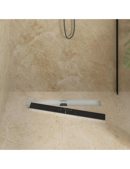 Scarico doccia con copertura in vetro e sifone a 360° 70 cm