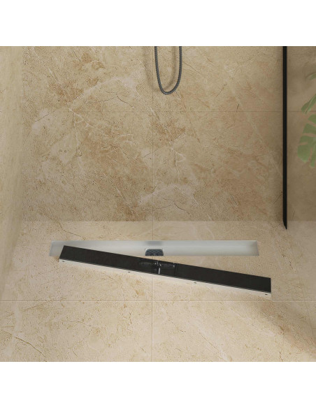 Scarico doccia con copertura in vetro e sifone a 360° 80 cm