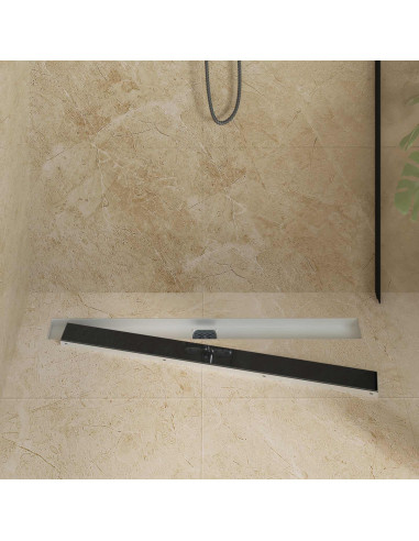 Scarico doccia con copertura in vetro e sifone a 360° 90 cm