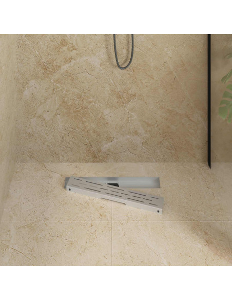 Scarico doccia con copertura in vetro e sifone a 360° 50 cm