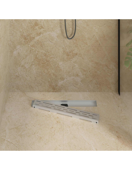 Scarico doccia con copertura in vetro e sifone a 360° 60 cm