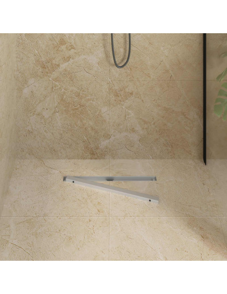 Scolascale per doccia a 360° con modello slim Argento 50 cm