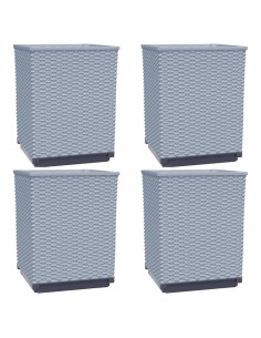 Fioriere 4 pz Grigio Chiaro 30x30x37 cm in Polipropilene 2