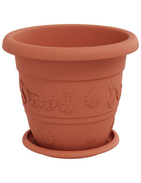 Vasi per Piante 6 pcs Rosso Mattone Ø 26 x 21.5 cm Plastica