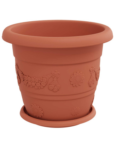 Vasi per Piante 6 pcs Rosso Mattone Ø 26 x 21.5 cm Plastica