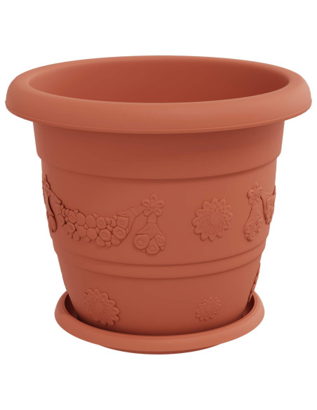 Vasi per Piante 6 pcs Rosso Mattone Ø 26 x 21.5 cm Plastica