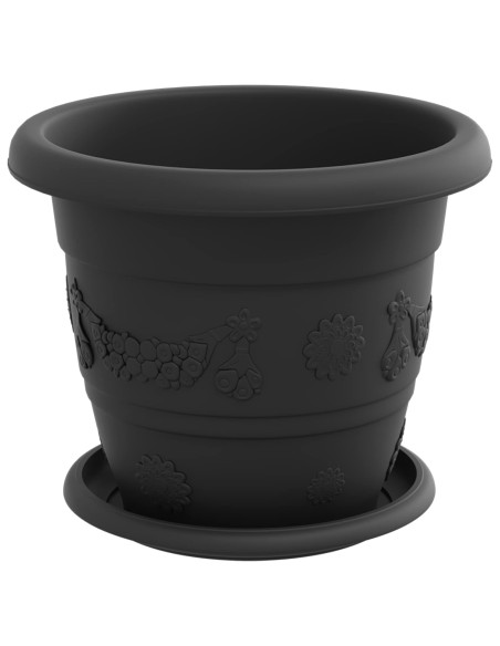 Vasi per Piante 6 pcs Nero Ø 26 x 21.5 cm Plastica
