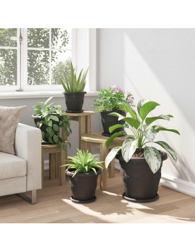 Vasi per Piante 6 pcs Nero Ø 26 x 21.5 cm Plastica