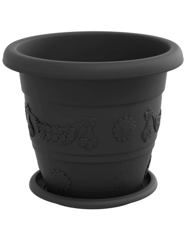 Vasi per Piante 6 pcs Nero Ø 26 x 21.5 cm Plastica