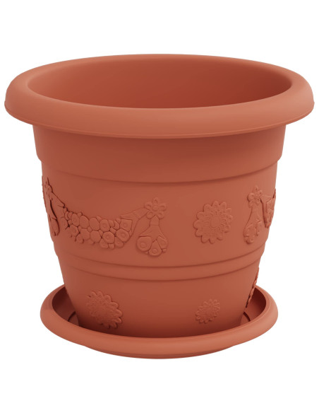 Vasi per Piante 24 pcs Rosso Mattone Ø 26 x 21.5 cm Plastica