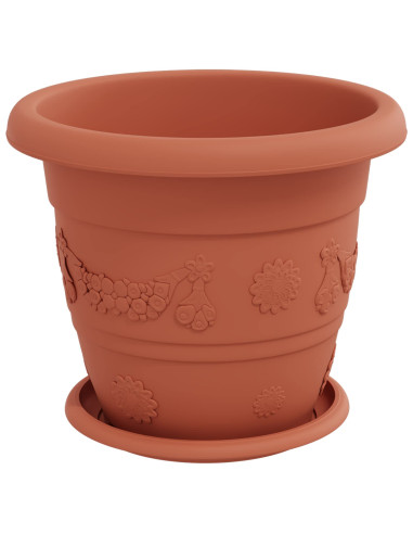 Vasi per Piante 24 pcs Rosso Mattone Ø 26 x 21.5 cm Plastica