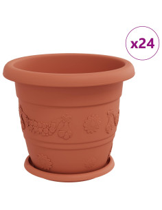 Vasi per Piante 24 pcs Rosso Mattone Ø 26 x 21.5 cm Plastica 2