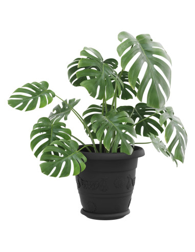 Vasi per Piante 24 pcs Nero Ø 26 x 21.5 cm Plastica