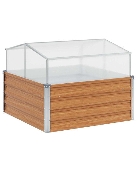 Vaso da giardino con serra Marrone Chiaro 100 x 100 x 77 cm