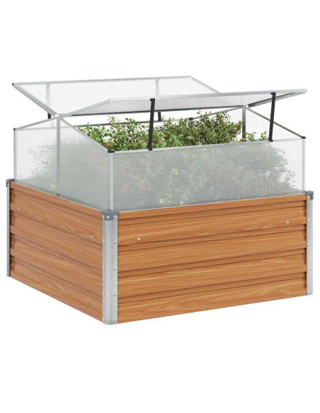 Vaso da giardino con serra Marrone Chiaro 100 x 100 x 77 cm