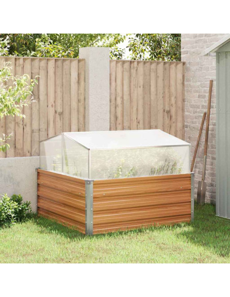 Vaso da giardino con serra Marrone Chiaro 100 x 100 x 77 cm