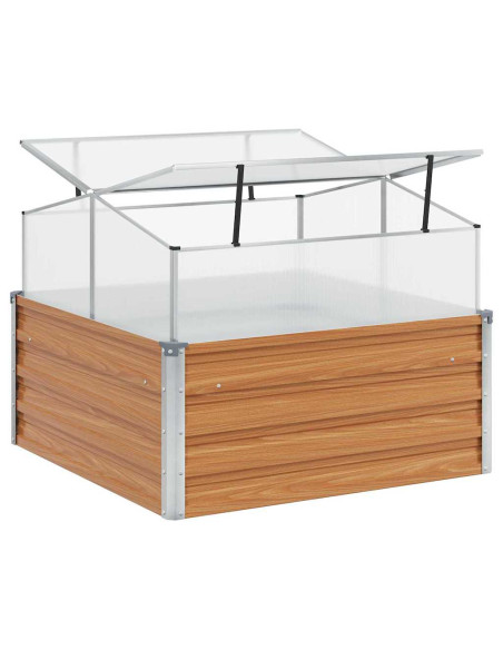 Vaso da giardino con serra Marrone Chiaro 100 x 100 x 77 cm