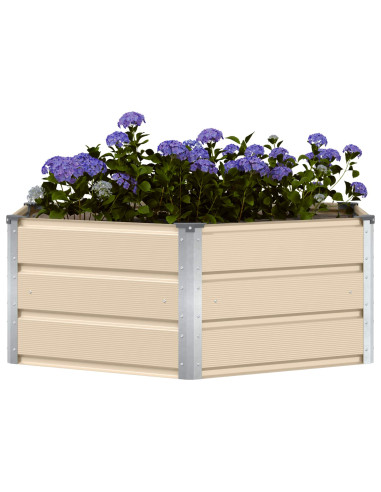 Fioriera Avorio 129 x 129 x 45 cm Acciaio