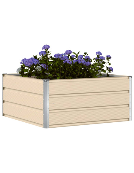 Fioriera Avorio 100 x 100 x 45 cm Acciaio