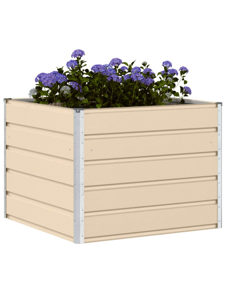 Fioriera Avorio 100 x 100 x 75 cm Acciaio