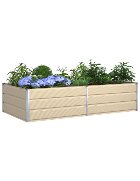 Fioriera Avorio 195 x 100 x 45 cm Acciaio zincato