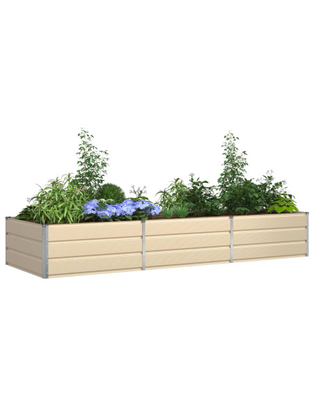 Fioriera Avorio 195 x 100 x 45 cm Acciaio zincato