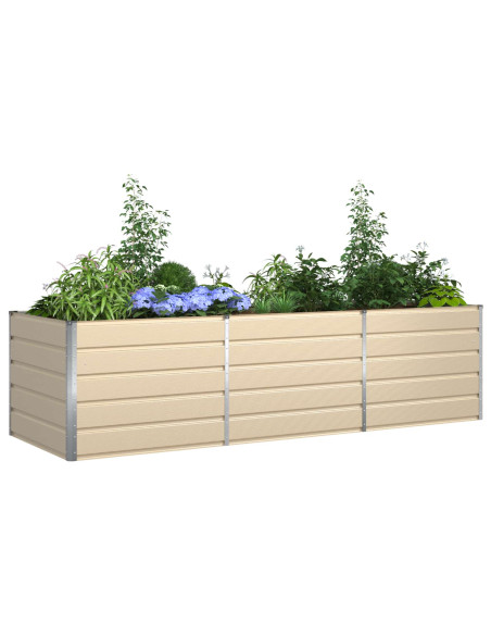 Fioriera Avorio 195 x 100 x 45 cm Acciaio zincato