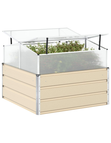 Fioriera Avorio 100 x 100 x 77 cm Acciaio zincato