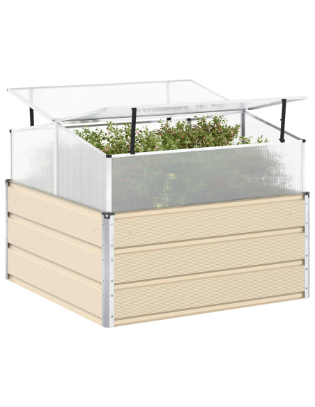 Fioriera Avorio 100 x 100 x 77 cm Acciaio zincato